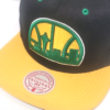 Mitchell & Ness Seattle Supersonics Black Embroidered Snapback Cap