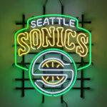 Neon Light Sign Seattle SuperSonics 24"x20" Glass Tube Wall Lamp