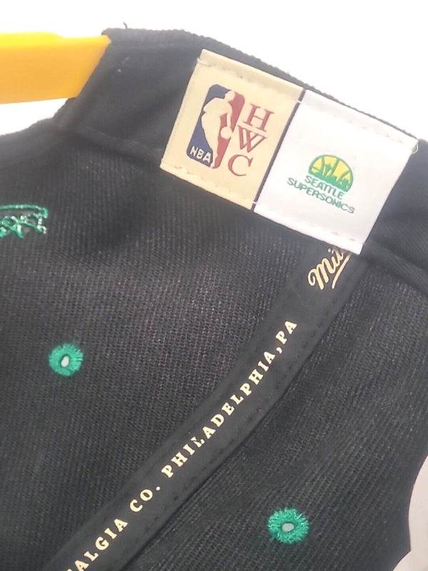 Mitchell & Ness Seattle Supersonics Black Embroidered Snapback Cap