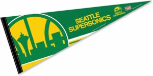 WinCraft Seattle SuperSonics Throwback Retro Vintage Pennant Flag 12x30"