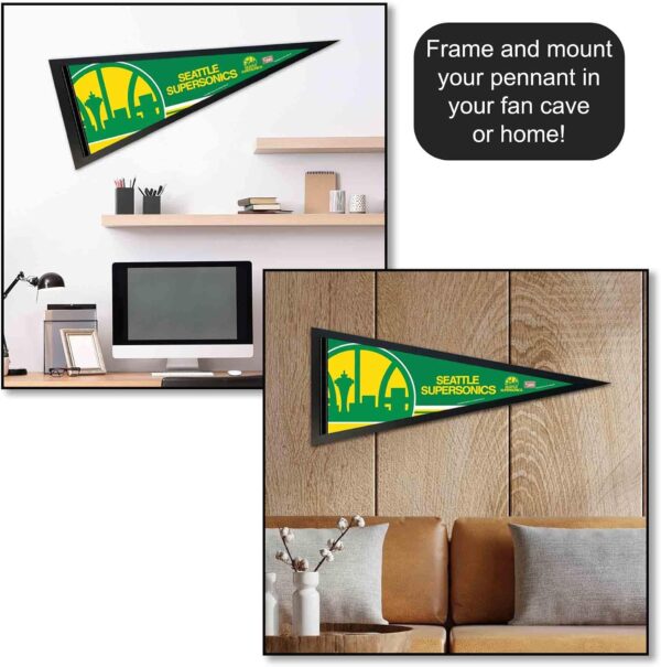 WinCraft Seattle SuperSonics Throwback Retro Vintage Pennant Flag 12x30"