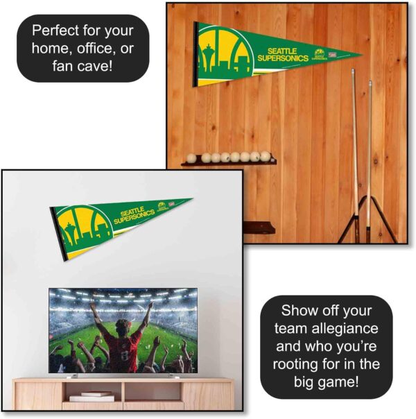 WinCraft Seattle SuperSonics Throwback Retro Vintage Pennant Flag 12x30"
