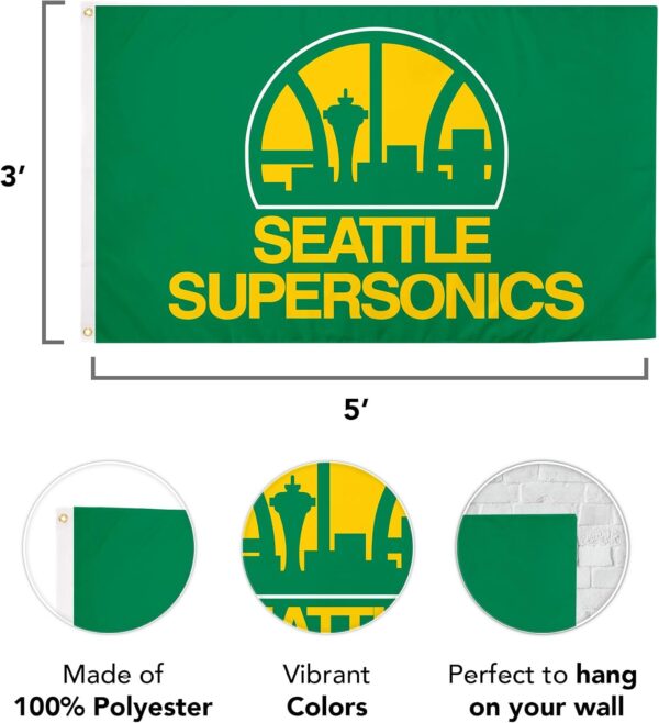 Desert Cactus Seattle SuperSonics 3x5 ft Outdoor Flag