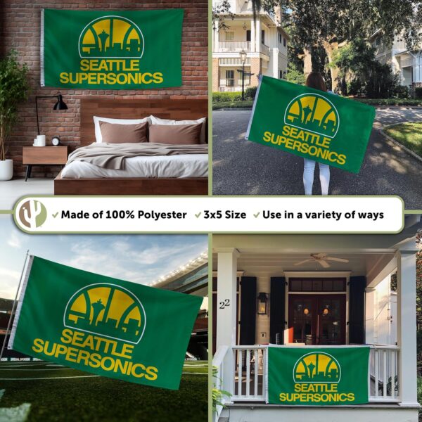 Desert Cactus Seattle SuperSonics 3x5 ft Outdoor Flag